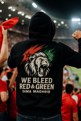 Moroccan Pride Hoodie - WE BLEED RED & GREEN | Limited Edition Blood of Lions Hoodie