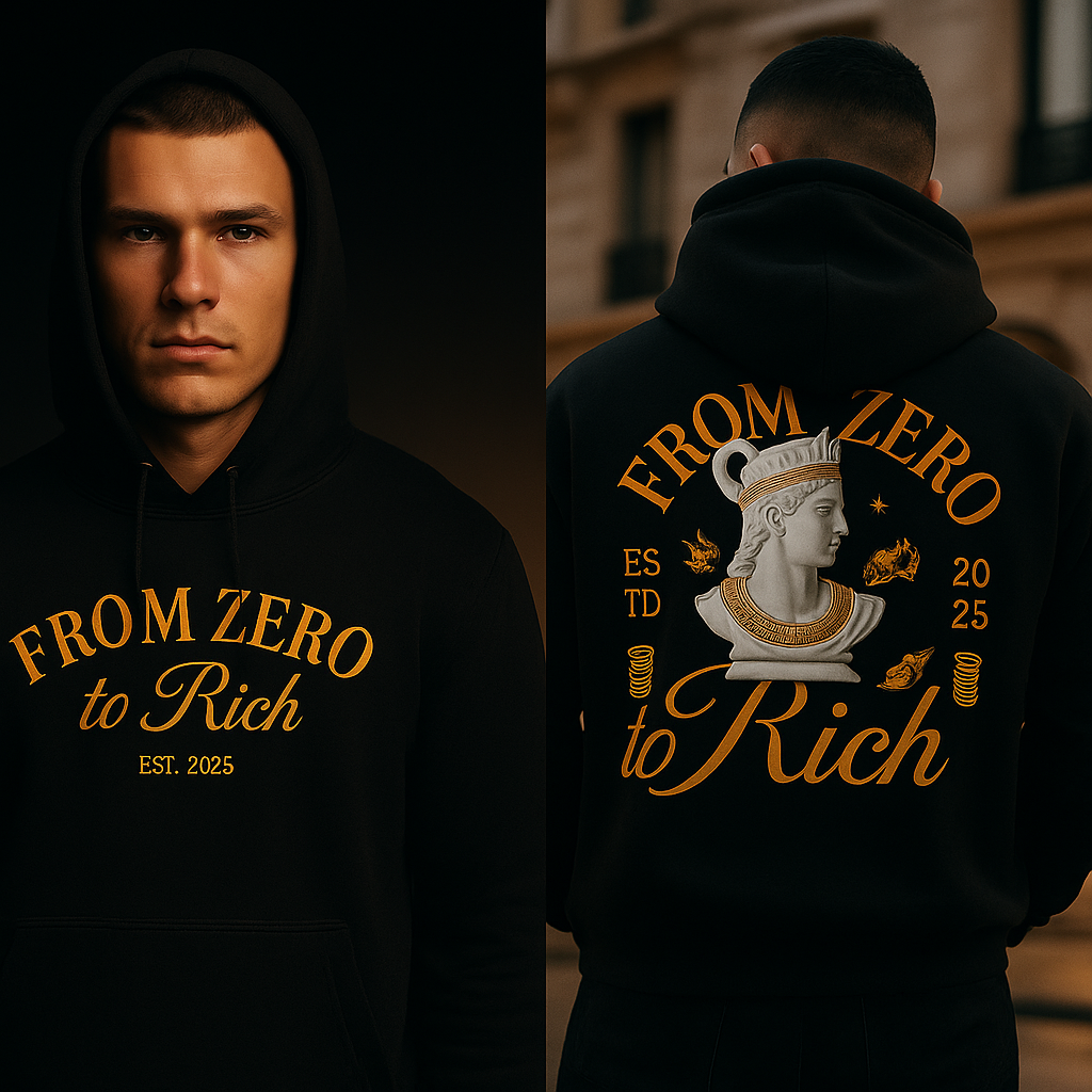 RITCHUNO “From Zero to Rich” Limited Edition Premium Streetwear Hoodie – 100% Cotton Luxury Fit