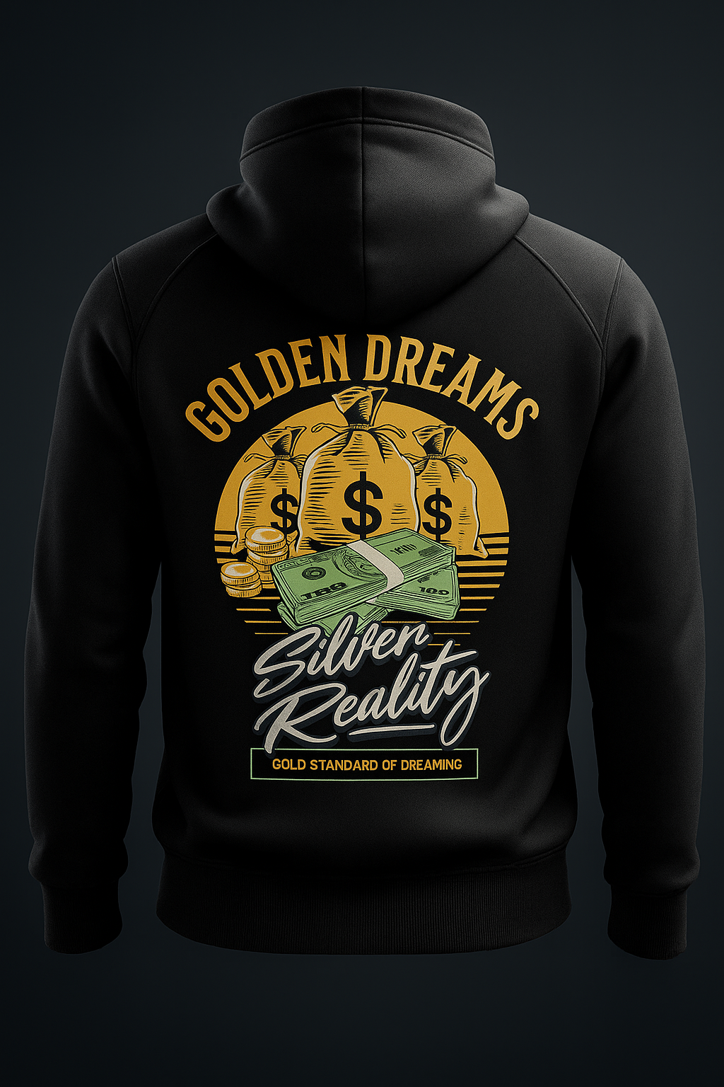 RITCHUNO® “Golden Dreams / Silver Reality” Hoodie – Limited Edition 2025 | Luxury Streetwear for the Ambitious
