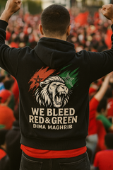 Moroccan Pride Hoodie - WE BLEED RED & GREEN | Limited Edition Blood of Lions Hoodie