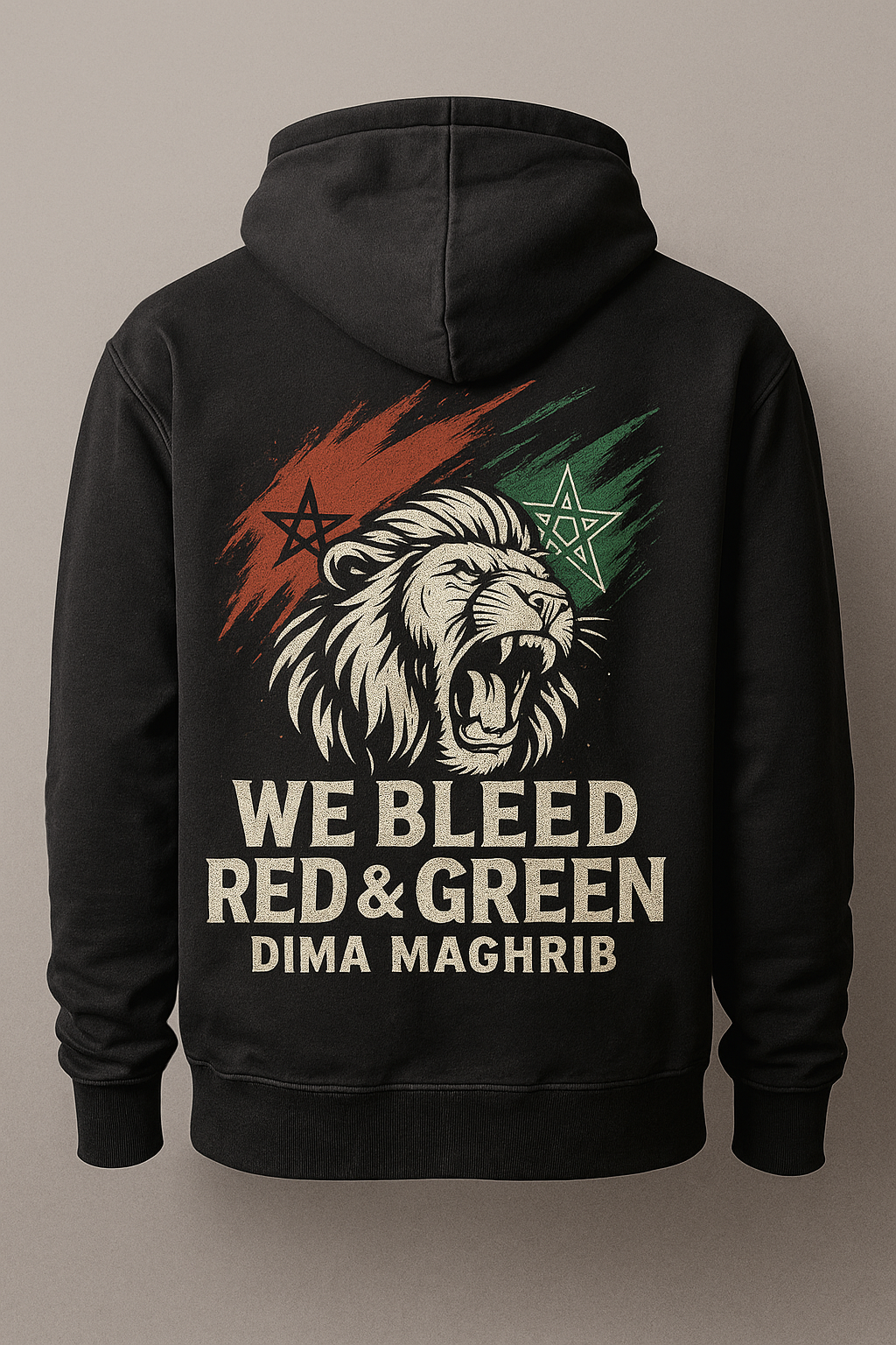 Moroccan Pride Hoodie - WE BLEED RED & GREEN | Limited Edition Blood of Lions Hoodie
