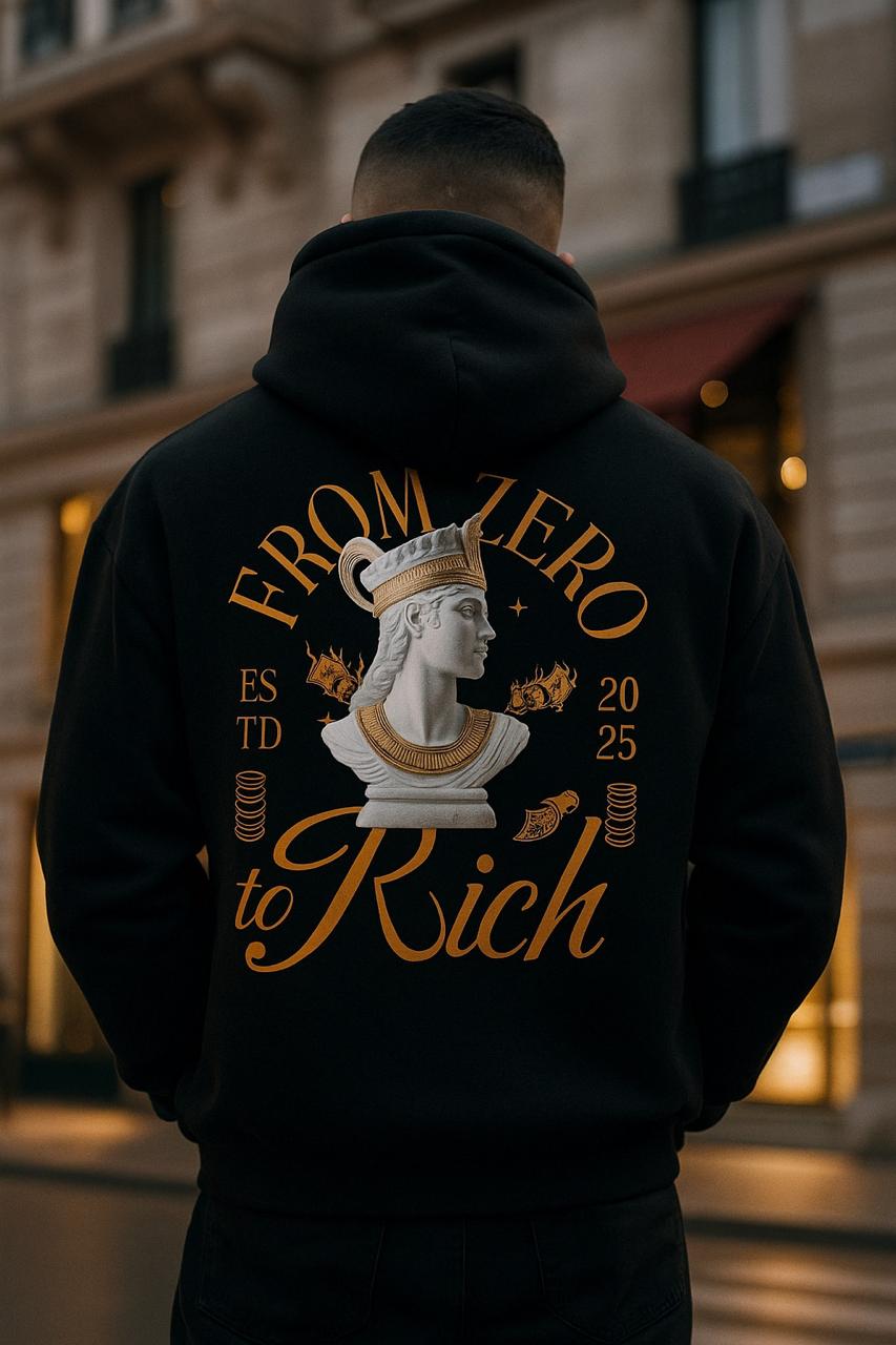 RITCHUNO “From Zero to Rich” Limited Edition Premium Streetwear Hoodie – 100% Cotton Luxury Fit